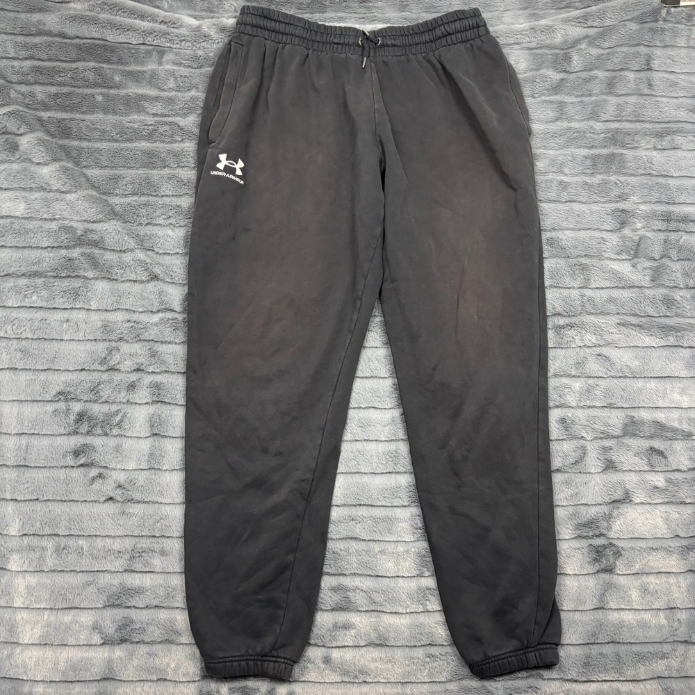 Under Armour Mens XL Rival Fleece Joggers Black Sweatpants Athletic Pants